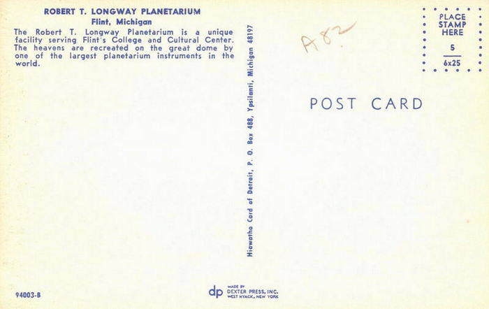 Longway Planetarium - Old Postcard (newer photo)